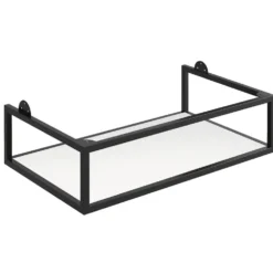 Harbour Virtue 800mm Wall Hung Vanity Unit with LED Illumination, Matt Black Frame Shelf and Handle & Basin