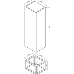 Harbour Virtue 1100mm Wall Mounted Tall Storage Cabinet with Brushed Brass Frame Shelf