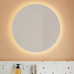 Harbour Vision LED Illuminated Round Bathroom Mirror with Demister Pad - 600mm