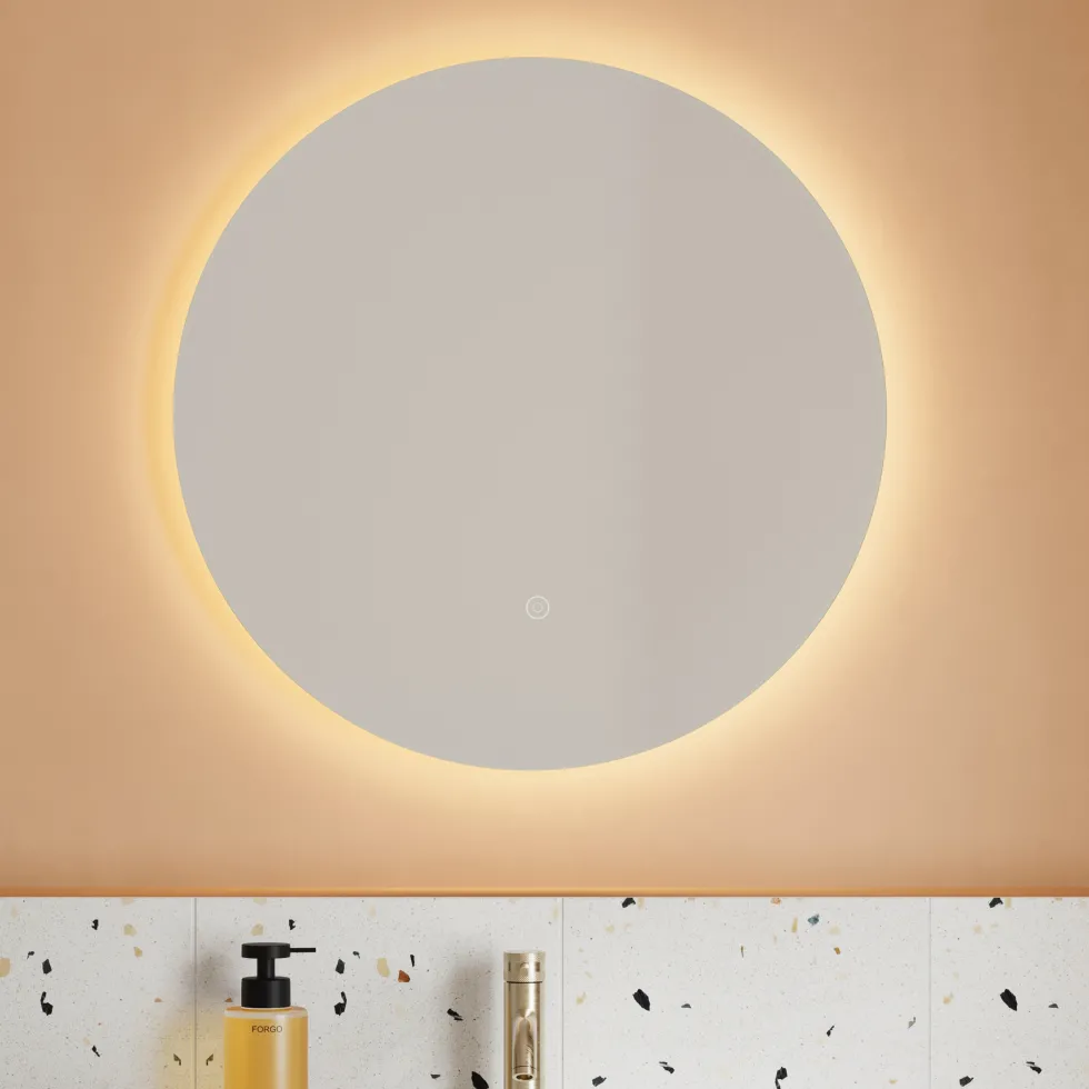 Harbour Vision LED Illuminated Round Bathroom Mirror with Demister Pad - 600mm