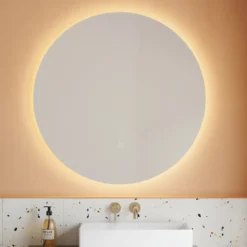 Harbour Vision LED Illuminated Round Bathroom Mirror with Demister Pad - 800mm