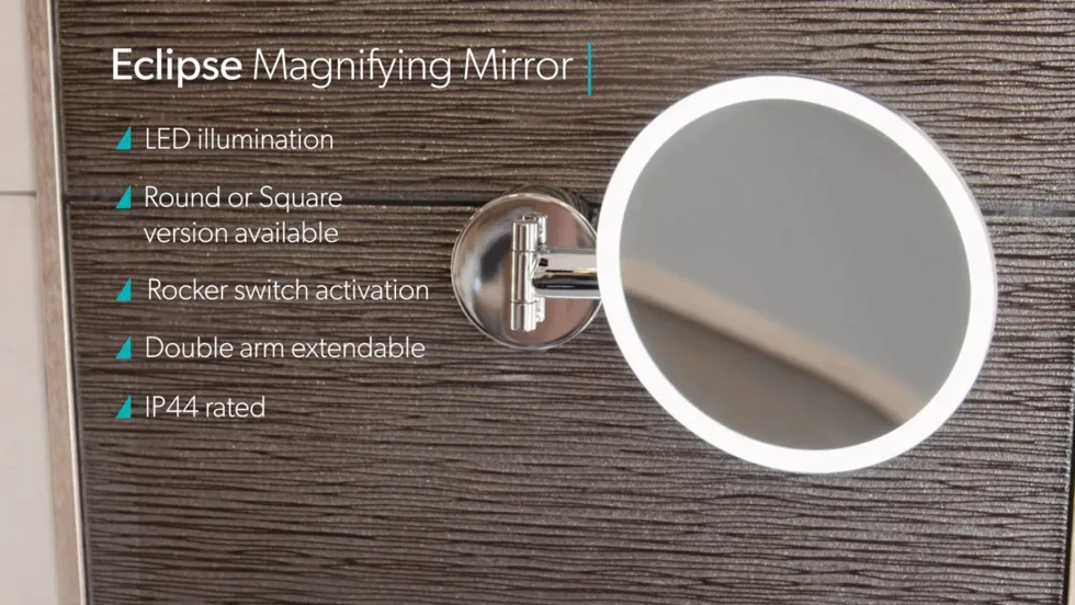 hib. Eclipse Round LED Illuminated Magnifying Mirror - 200 x 200mm