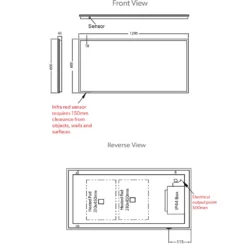 hib. Globe LED Illuminated Steam Free Rectangular Mirror