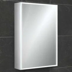 hib. Qubic LED Illuminated Mirror Cabinet with Shaver Socket - 3 Sizes