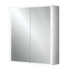 hib. Qubic LED Illuminated Mirror Cabinet with Shaver Socket - 3 Sizes