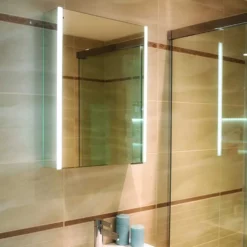 hib. Xenon 50 LED Illuminated Mirror Cabinet With Mirrored Sides