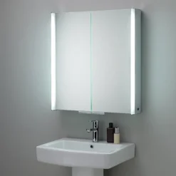 hib. Xenon 80 LED Illuminated Mirror Cabinet With Mirrored Sides