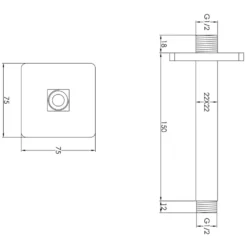 HIX Ceiling Mounted Shower Arm