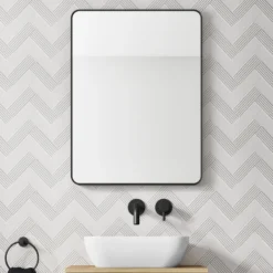 HIX Rectangular Framed Bathroom Mirror - 600 x 800mm