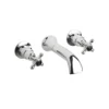 Hudson Reed Black Topaz Crosshead Bath Spout With Dome Collars - Chrome/Black
