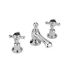 Hudson Reed Black Topaz Crosshead 3 Tap Hole Basin Mixer With Dome Collars - Chrome/Black