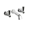 Hudson Reed Black Topaz Lever Bath Spout With Hexagonal Collars - Chrome/Black