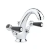 Hudson Reed Black Topaz Lever Mono Basin Mixer with Pop-Up Waste