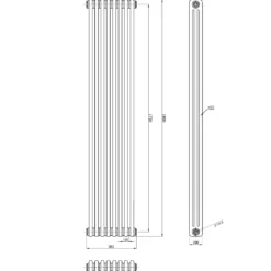 Hudson Reed Colosseum White Triple Column Traditional Radiator