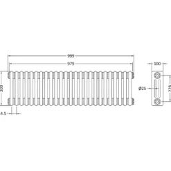 Hudson Reed Colosseum White Triple Column Traditional Radiator