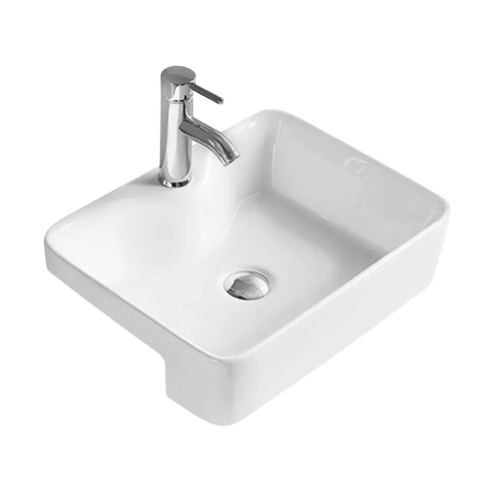 Hudson Reed 480mm Rectangular Semi-Recessed Countertop Basin