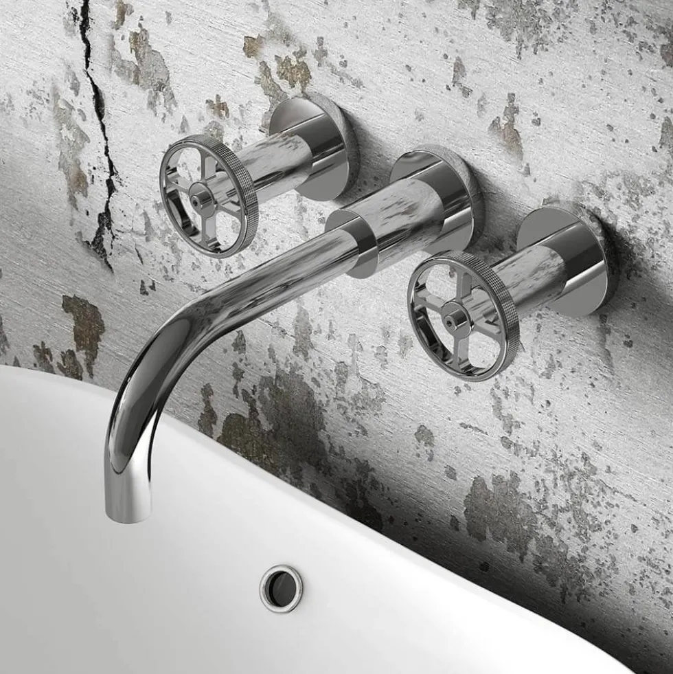 Hudson Reed Revolution Industrial Wall Mounted Basin Mixer Tap