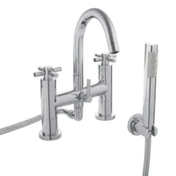 Hudson Reed Tec Crosshead Deck Mounted Bath Shower Mixer with Handser Kit