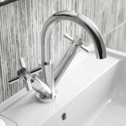 Hudson Reed Tec Crosshead Mono Basin Mixer with Clicker Waste