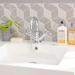 Hudson Reed Tec Crosshead Mono Basin Mixer with Clicker Waste