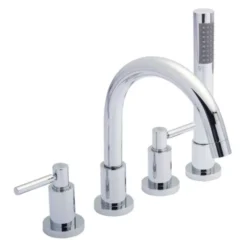 Hudson Reed Tec Lever 4 Hole Deck Mounted Bath Shower Mixer with Pull Out Handset