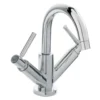 Hudson Reed Tec Twin Lever Mono Basin Mixer Tap & Waste