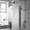 Hudson Reed Victorian Grand Black Topaz Rigid Riser Kit With Exposed Twin Valve - Chrome/Black