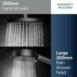 Ideal Standard Ceratherm Alu+ Exposed Thermostatic Shower Kit with Multi-Function Shower Head, Handset & 2 Shelves