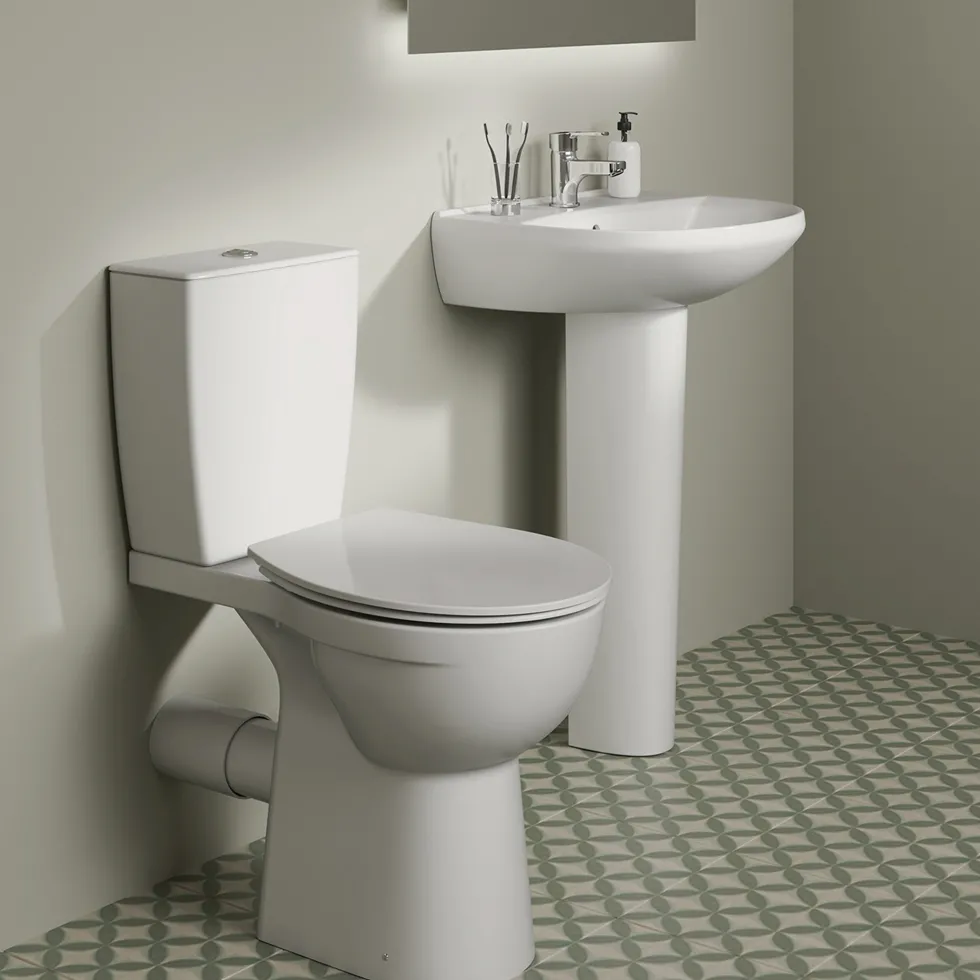 Ideal Standard Eurovit+ Comfort Height Close Coupled Toilet with Soft Close Seat