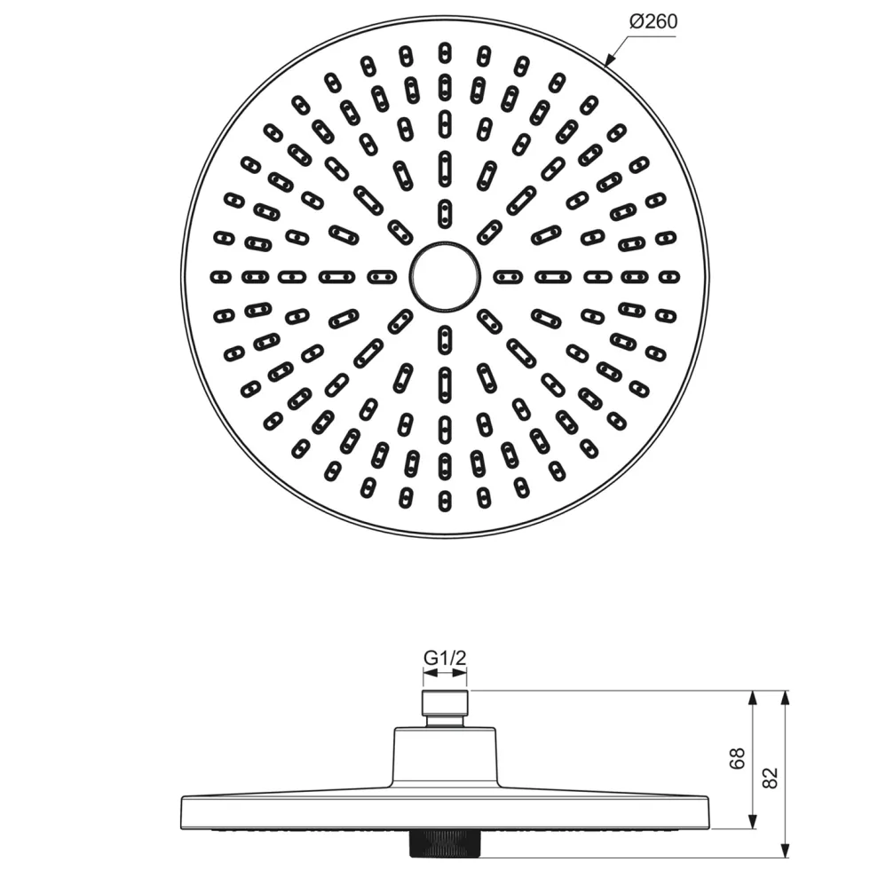 Ideal Standard Idealrain Alu+ Round Fixed Multi-Function Shower Head