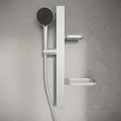 Ideal Standard Idealrain Alu+ Shower Rail Kit with Multi-Function Shower Handset & 2 Shelves