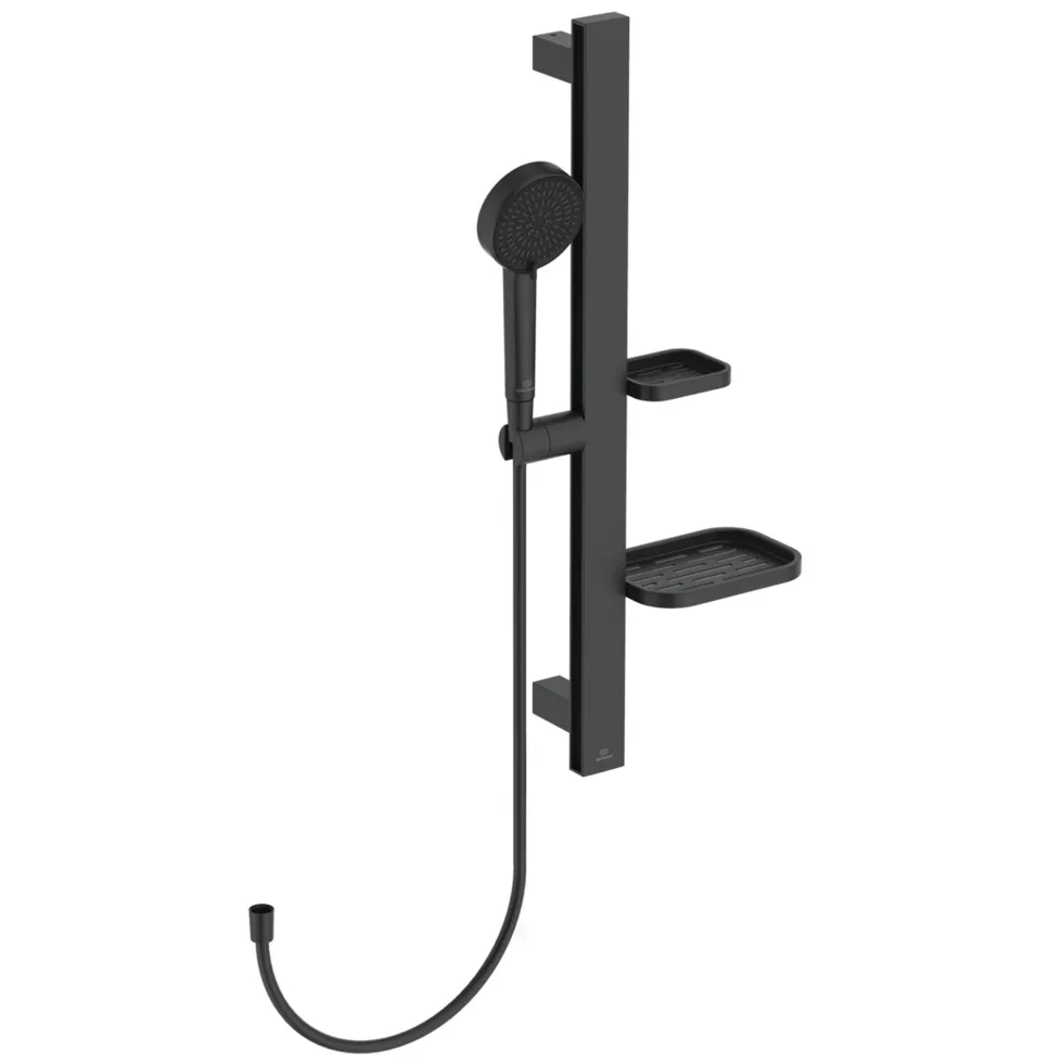 Ideal Standard Idealrain Alu+ Shower Rail Kit with Multi-Function Shower Handset & 2 Shelves
