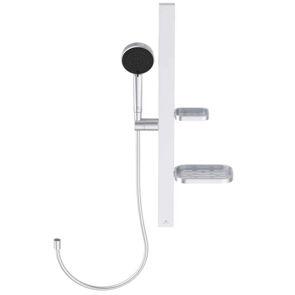 Ideal Standard Idealrain Alu+ Shower Rail Kit with Multi-Function Shower Handset & 2 Shelves