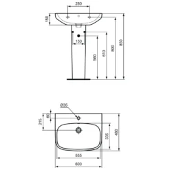 Ideal Standard i.life A Basin & Pedestal