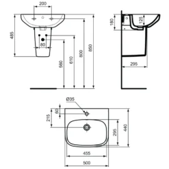 Ideal Standard i.life A Basin & Pedestal