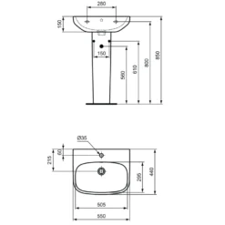 Ideal Standard i.life A Basin & Pedestal