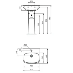 Ideal Standard i.life A Basin & Pedestal