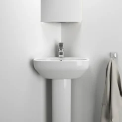 Ideal Standard i.life A Corner 450mm Cloakroom Basin & Full Pedestal