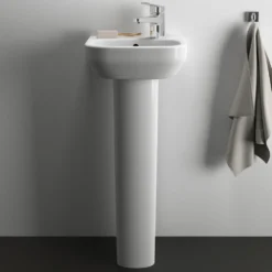 Ideal Standard i.life A 350mm Cloakroom Basin & Pedestal - Left or Right Hand Tap Hole