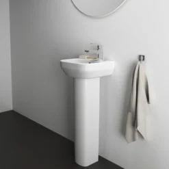 Ideal Standard i.life A 350mm Cloakroom Basin & Pedestal - Left or Right Hand Tap Hole