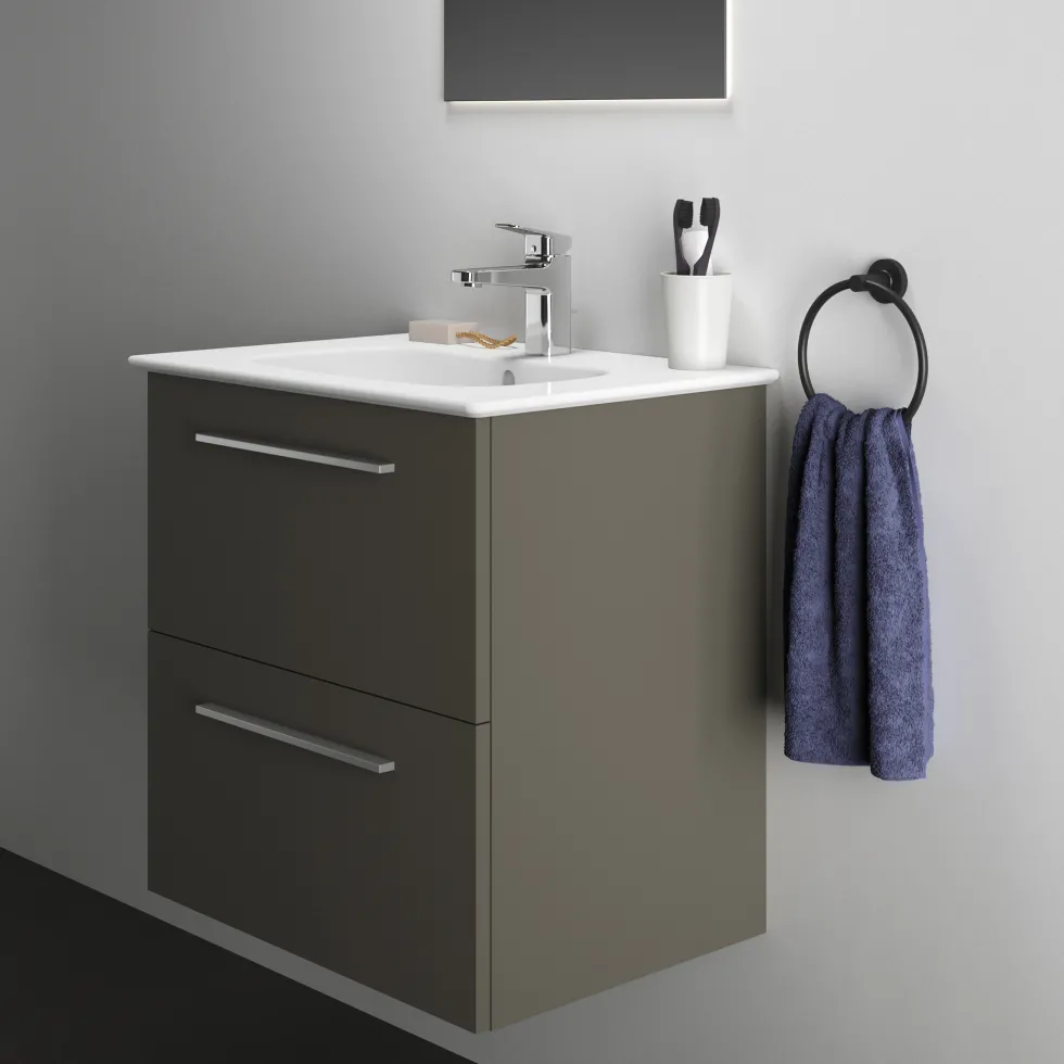 Ideal Standard i.life A 640mm Wall Mounted 2 Drawer Vanity Unit & Basin