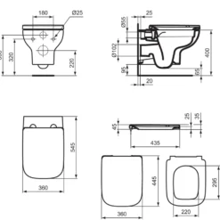 Ideal Standard i.life A Wall Hung Rimless Toilet with Soft Close Seat