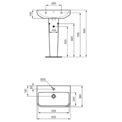 Ideal Standard i.life S Compact Basin & Pedestal