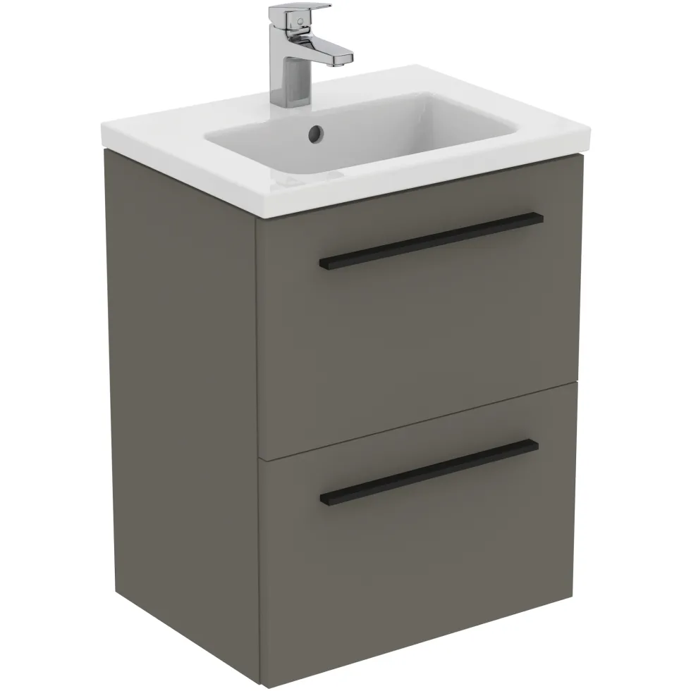 Ideal Standard i.life S 500mm Wall Mounted 2 Drawer Compact Vanity Unit & Basin