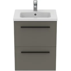 Ideal Standard i.life S 500mm Wall Mounted 2 Drawer Compact Vanity Unit & Basin