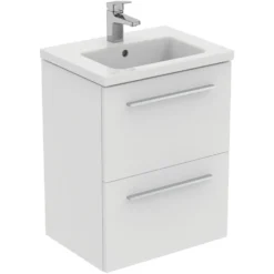 Ideal Standard i.life S 500mm Wall Mounted 2 Drawer Compact Vanity Unit & Basin