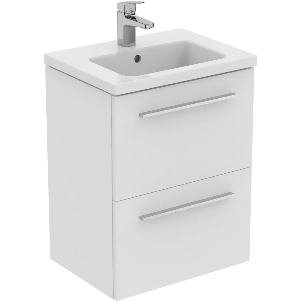 Ideal Standard i.life S 500mm Wall Mounted 2 Drawer Compact Vanity Unit & Basin