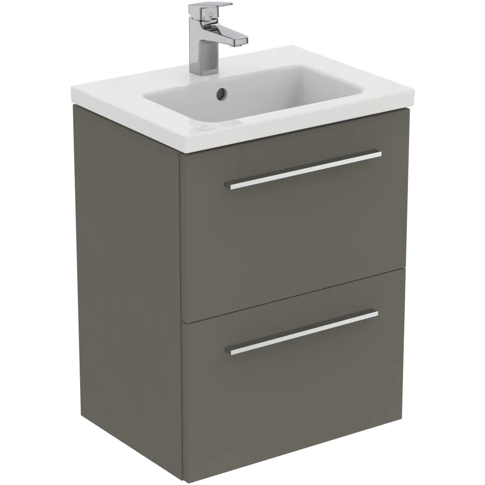 Ideal Standard i.life S 500mm Wall Mounted 2 Drawer Compact Vanity Unit & Basin