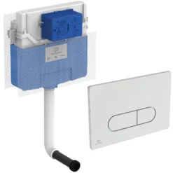 Ideal Standard ProSys WRAS Approved 125mm Depth Concealed Cistern & Chrome Dual Flush Plate
