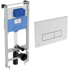 Ideal Standard ProSys WRAS Approved Wall Hung 1150mm WC Frame, Concealed Cistern & Chrome Dual Flush Plate